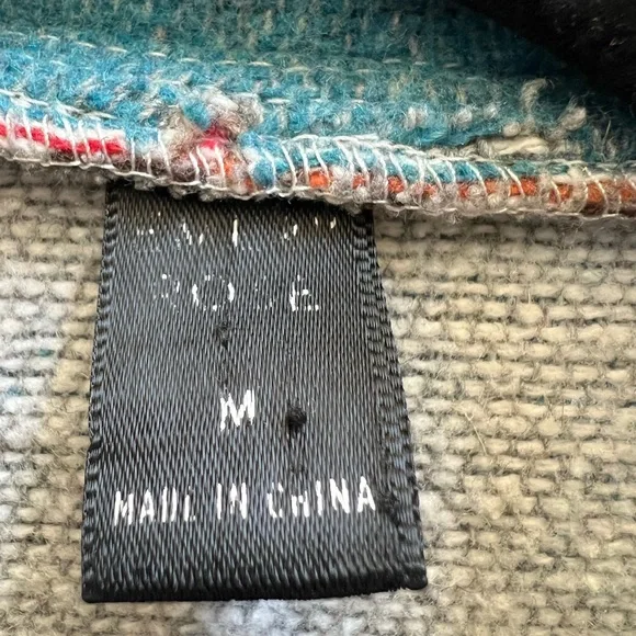 SHEIN Southwestern Aztec Button Jacket Teal Rust Western Shacket M - Picture 3 of 5